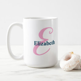 Personalisiert-rosa-Monogramm-Letter-E-Individuell Kaffeetasse