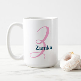 Personalisiert rosa Monogramm Letter Z Individuell Kaffeetasse