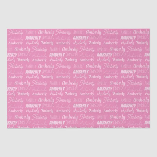 Personalisiert rosa Name Niedliche Schriftart Coll Seidenpapier (Vorderseite)