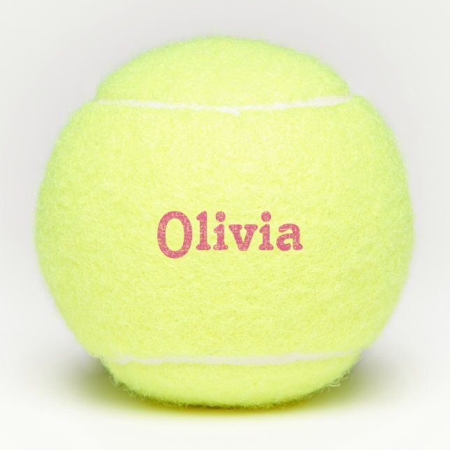 Personalisiert rosa Name Tennisbälle (Vorderseite)