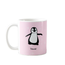 Personalisiert rosa Niedliche Pinguin Winterschnee
