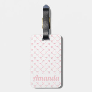 Personalisiert rosa Niedliches Coquette Bow-Muster Gepäckanhänger
