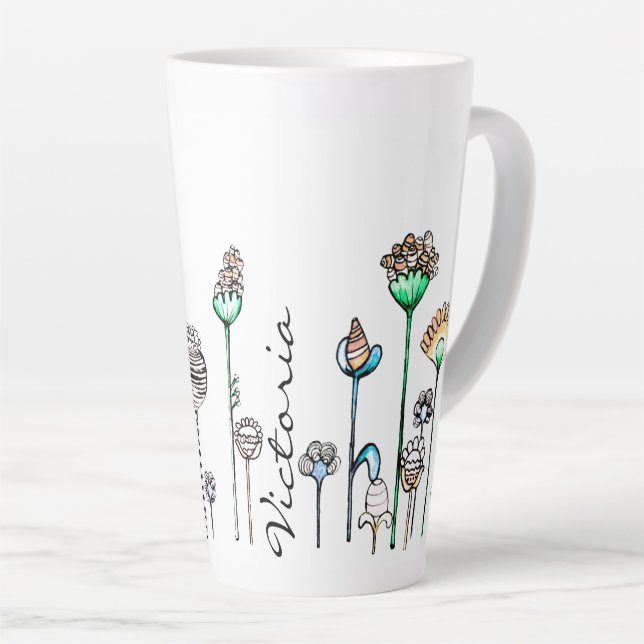 Personalisiert rosa Orange Milchtasse (Rechte Ecke)