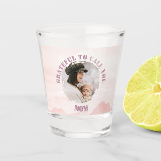 Personalisiert rosa Pastell-Shotglas für Mama Schnapsglas (Vorderseite)