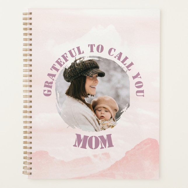 Personalisiert rosa Pastelltafel für die Mama Planer (Vorderseite)