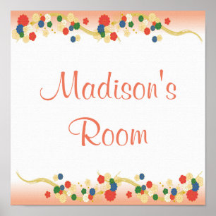 Personalisiert rosa Pfirsiche Poster