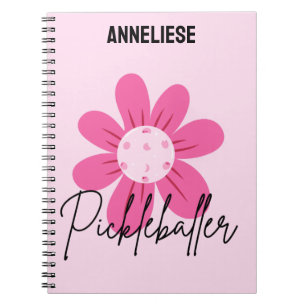 Personalisiert rosa "Pickleballer" Retro Picklebal Notizblock
