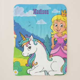 Personalisiert Rosa Prinzessin Unicorn Sherpa Blan Sherpadecke