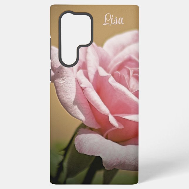 Personalisiert Rosa Rose Blume Samsung Case Galaxy Hülle (Rückseite)