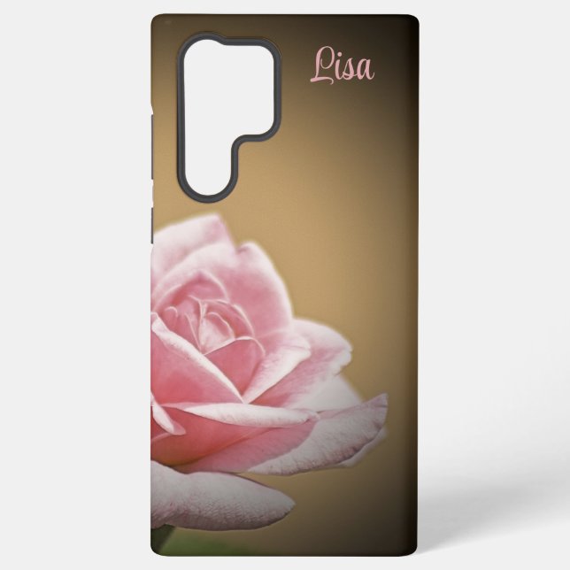 Personalisiert Rosa Rose Blume Samsung Case Galaxy Hülle (Rückseite)