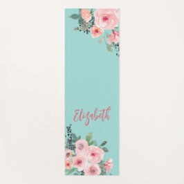 Personalisiert rosa Rose Yogamatte