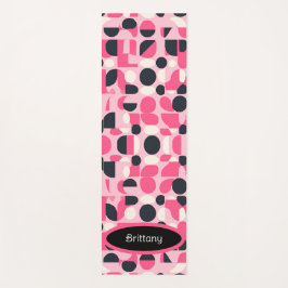 Personalisiert rosa Schwarz-Weiß-Modern-Yoga-Mat Yogamatte