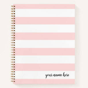 Personalisiert rosa Streifen Dot-Notebook Notizbuch
