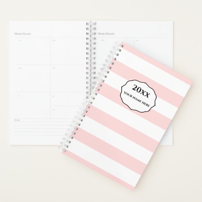 Personalisiert rosa Streifen-Planer-Notebook Planer (Anzeige)
