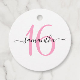 Personalisiert rosa Süße 16 Geschenkanhänger