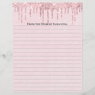 Personalisiert rosa Tropfpapier Glitzer