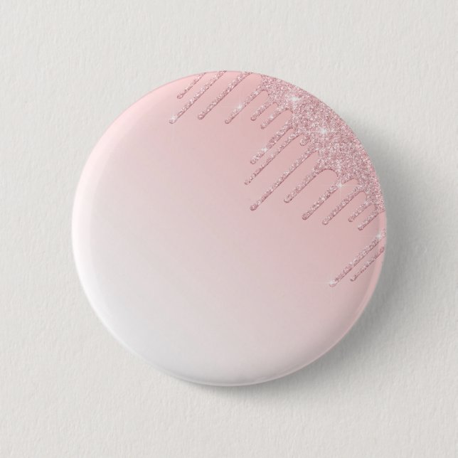 Personalisiert rosa Tropftaste des Glitzer Button (Vorderseite)