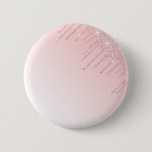 Personalisiert rosa Tropftaste des Glitzer Button