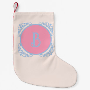 Personalisiert rosa und blau kleiner weihnachtsstrumpf