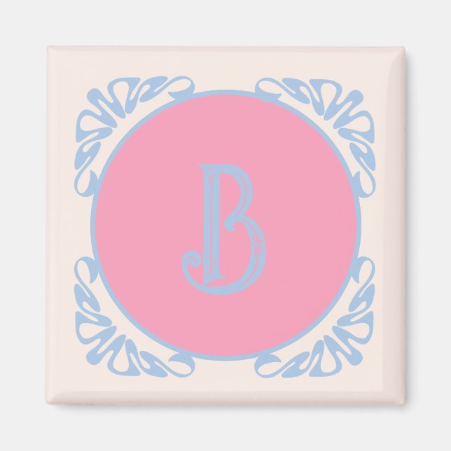 Personalisiert rosa und blau magnet (Vorne)