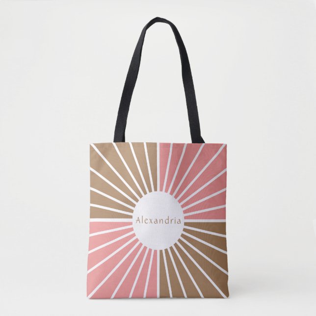 Personalisiert, rosa und braun tasche (Vorderseite)