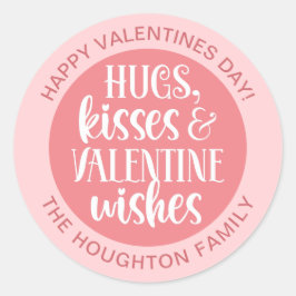 Personalisiert rosa Valentinsticker Runder Aufkleber
