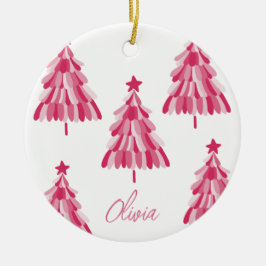Personalisiert Rosa Weihnachtsbaum Name Keramik Or Ornament