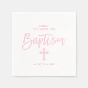 Personalisiert-rosa-Weißkreuz-MÄDCHEN Serviette