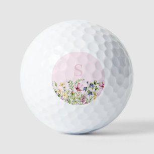Personalisiert rosa Wildblume Blütenfarben Golfball