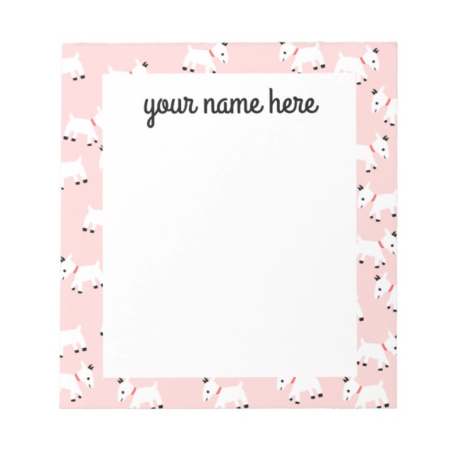 Personalisiert rosa Ziegen Notepad Notizblock (Vorderseite)
