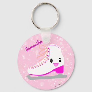 Personalisiert rosafarbener Skate Niedlich Kawaii Schlüsselanhänger
