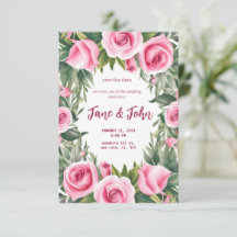 [Personalisiert] Rose Hochzeitsfeiern mit Aquarell