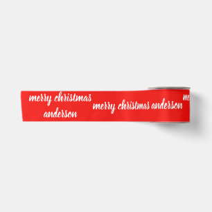 Personalisiert rotes Weihnachtsband für Geschenke Satinband