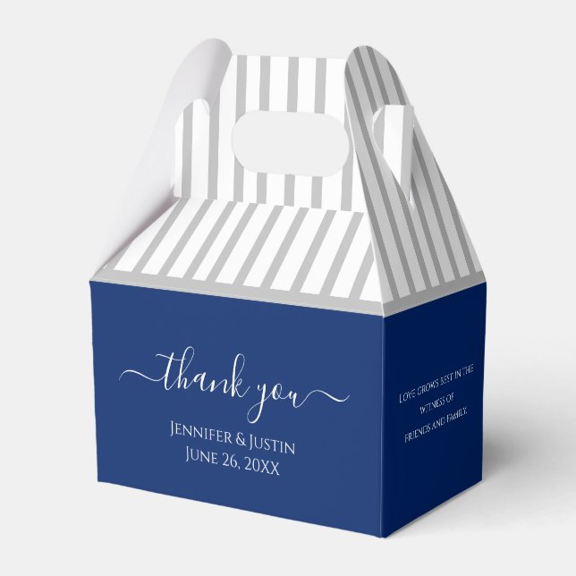 Personalisiert Royal Blue Favor Box Geschenkschachtel (Vorderseite)