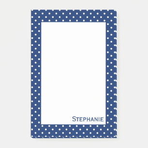 Personalisiert Royal Blue Polka Dot Pattern Post-it Klebezettel