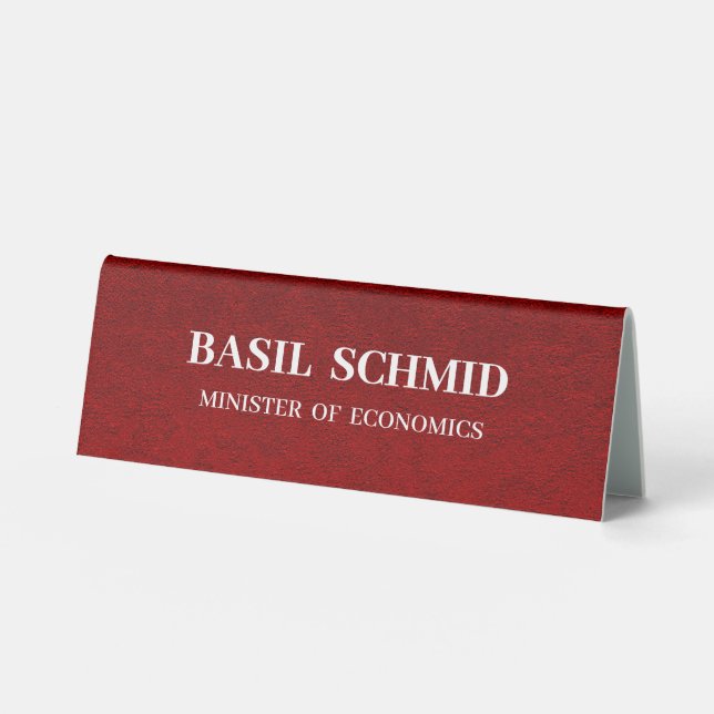 Personalisiert Royal Crimson Tischaufsteller (Vorderseite)