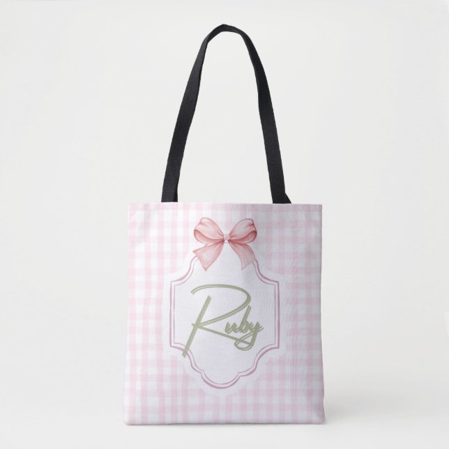 Personalisiert Ruby Baby Girl Kinderzimmer Bow&Gin Tasche (Vorderseite)