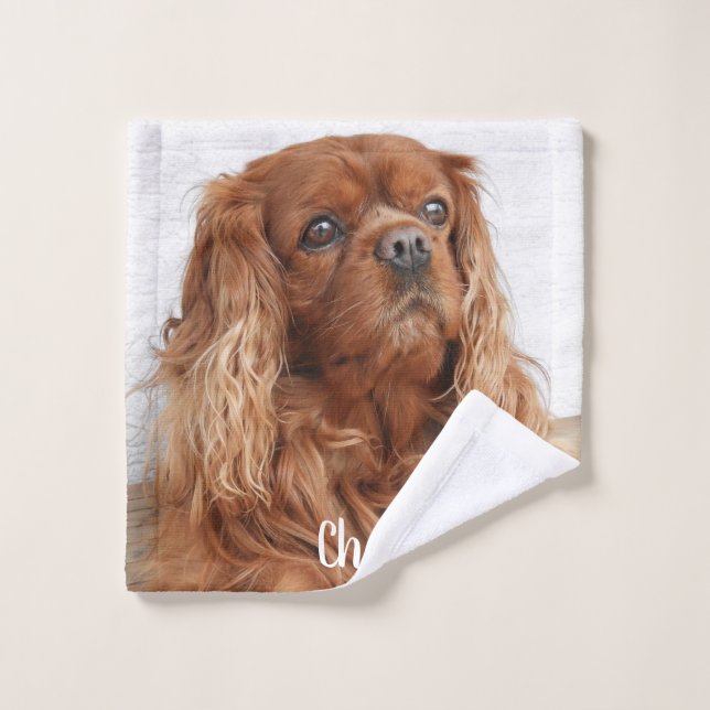 Personalisiert Ruby Cavalier King Charles Spaniel Waschlappen (Waschlappen)
