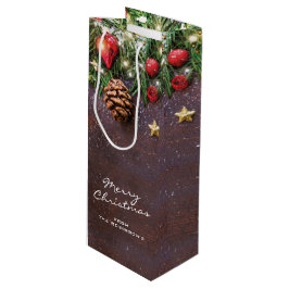 Personalisiert Rustikale Frohe Weihnachten Geschenktüte Für Weinflaschen
