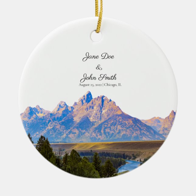 Personalisiert Rustikale Keramik Ornament (Vorne)