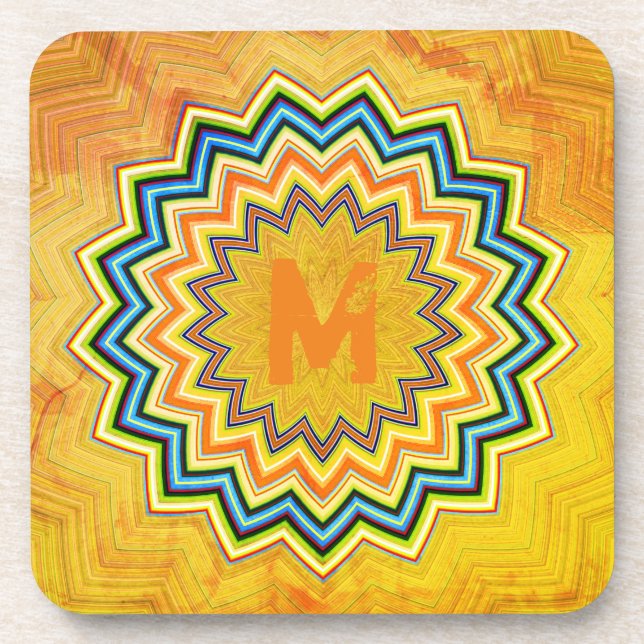Personalisiert Rustikale Mandala Getränkeuntersetzer (Vorderseite)