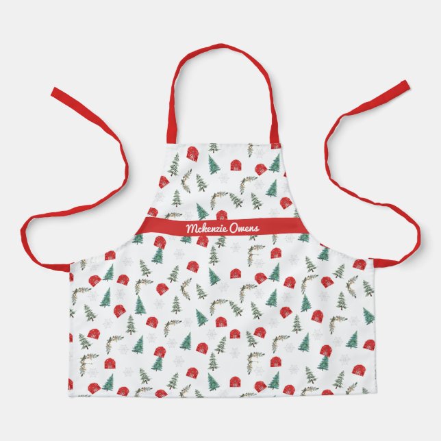 Personalisiert Rustikaler Weihnachtsstall Schürze (Vorderseite)