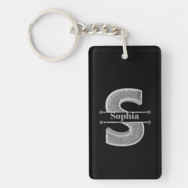 Personalisiert S Initial Silver Monogram Ihr Name Schlüsselanhänger