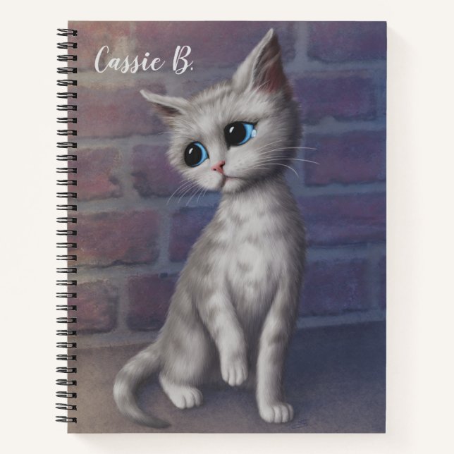 Personalisiert Sad Kitty Notizbuch (Vorderseite)