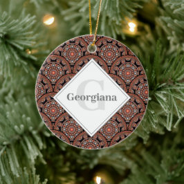 Personalisiert Safari Sunset Bohemisch Mandala Sca Keramik Ornament