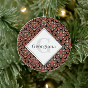 Personalisiert Safari Sunset Bohemisch Mandala Sca Keramik Ornament