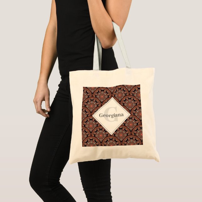Personalisiert Safari Sunset Bohemisch Mandala Sca Tragetasche (Vorderseite (Produkt))