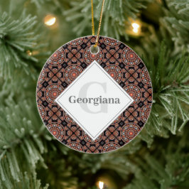 Personalisiert Safari Sunset Bohemisch Mandala Til Keramik Ornament