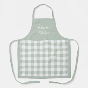 Personalisiert Sage Gingham Schürze