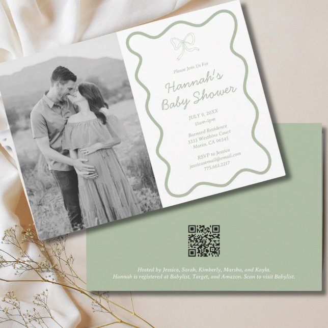 Personalisiert Sage Green Baby Dusche Einladung (Personalized Sage Green Baby Shower Invitation
)